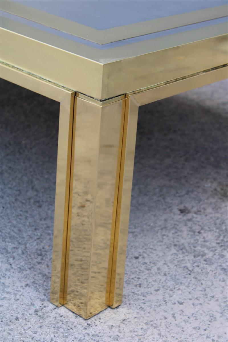 Minimal Great Table Coffee Maison Mercier Freres France 1970s Brass Steel For Sale 9