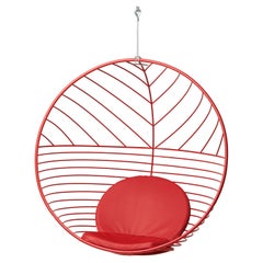 Chaise suspendue moderne avec coussins pancake résistants aux vis