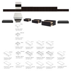 Minimal Italian Modern Brix Modular Dresser Cabinet Set by Bensen, Italy