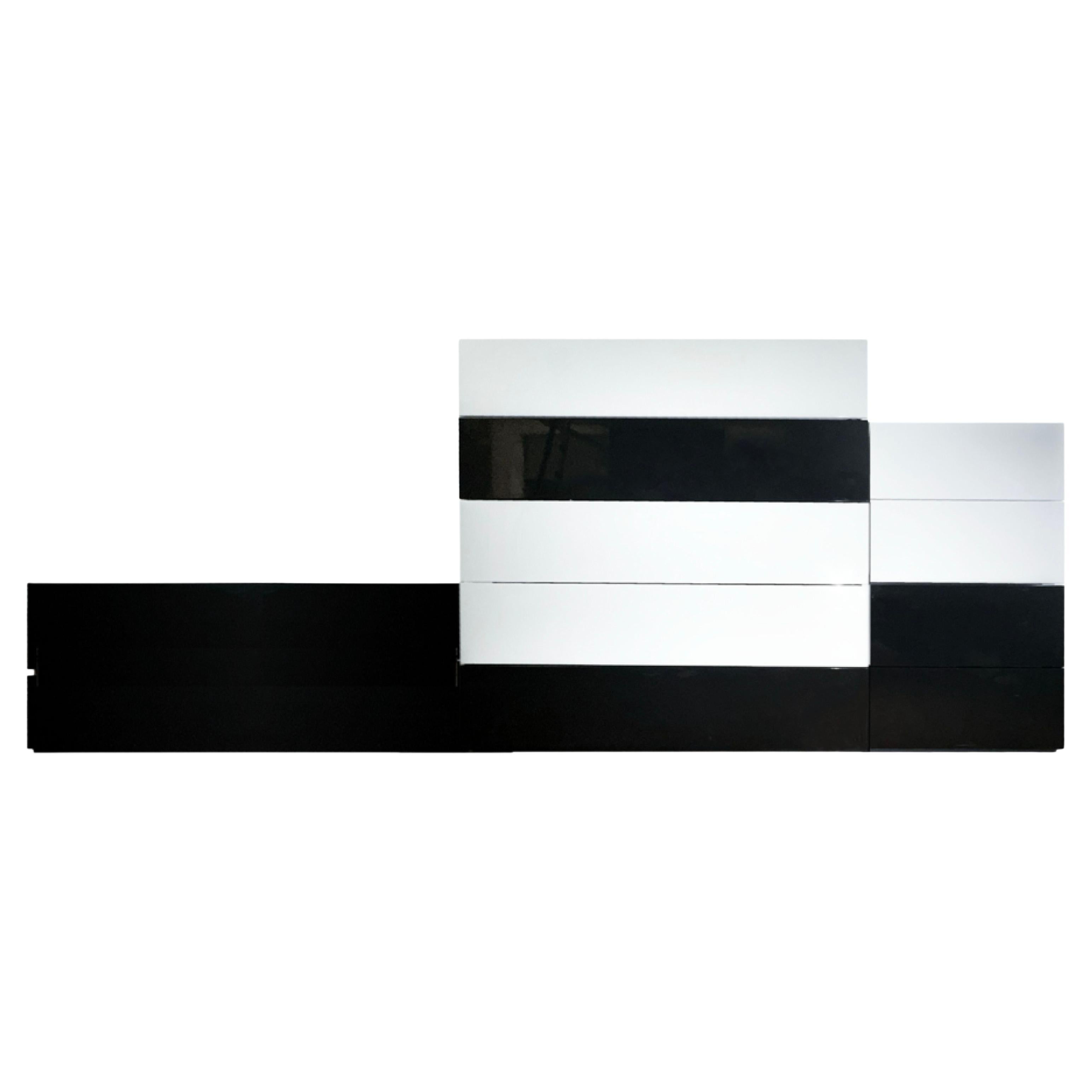 Italian Modern Brix Modular White & Gray Dresser Set by Bensen, Italy