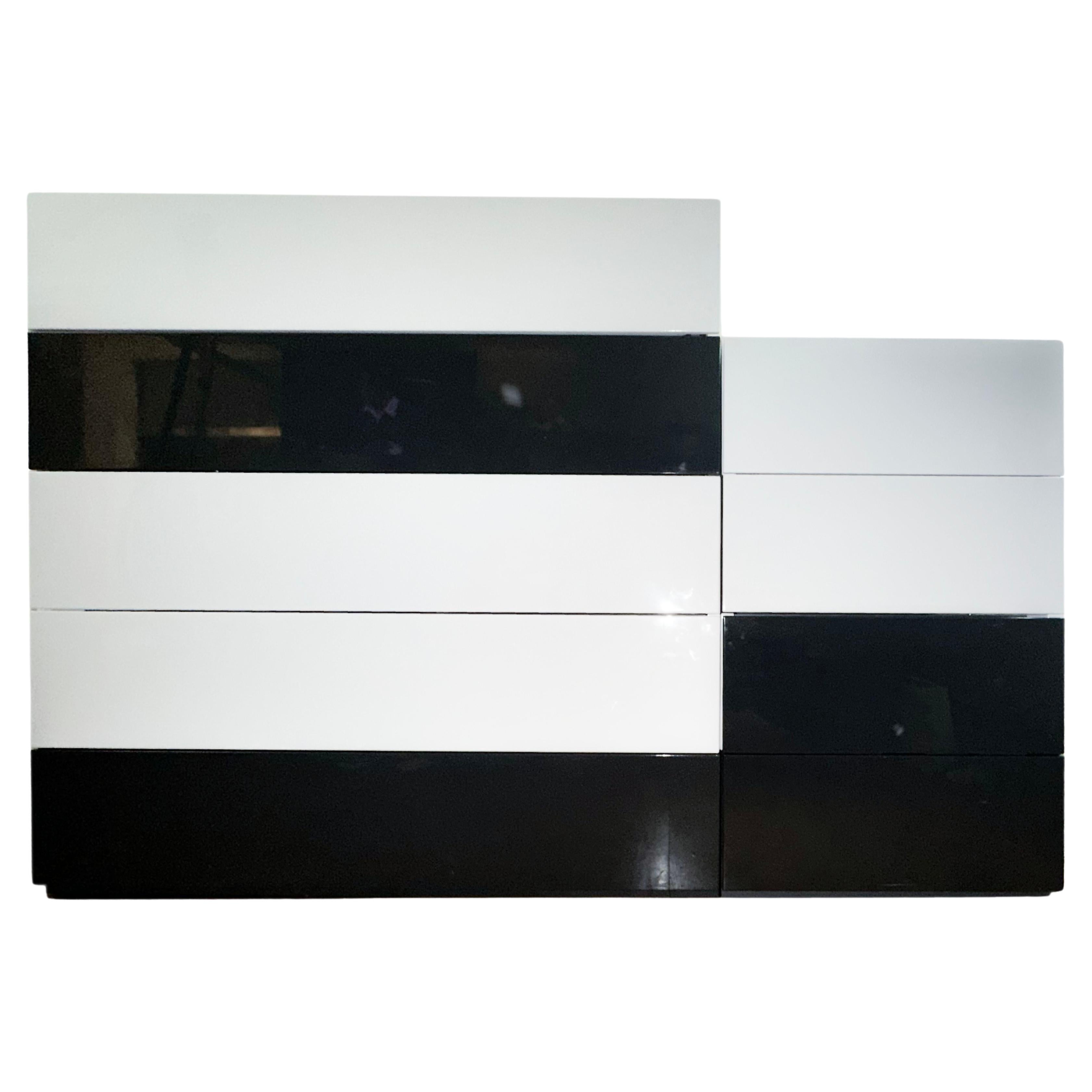 Italian Modern Brix Modular White & Gray Dresser Set by Bensen, Italy