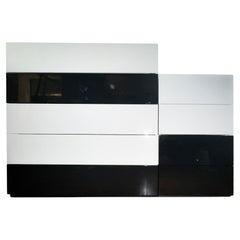Italian Modern Brix Modular White & Gray Dresser Set by Bensen, Italy