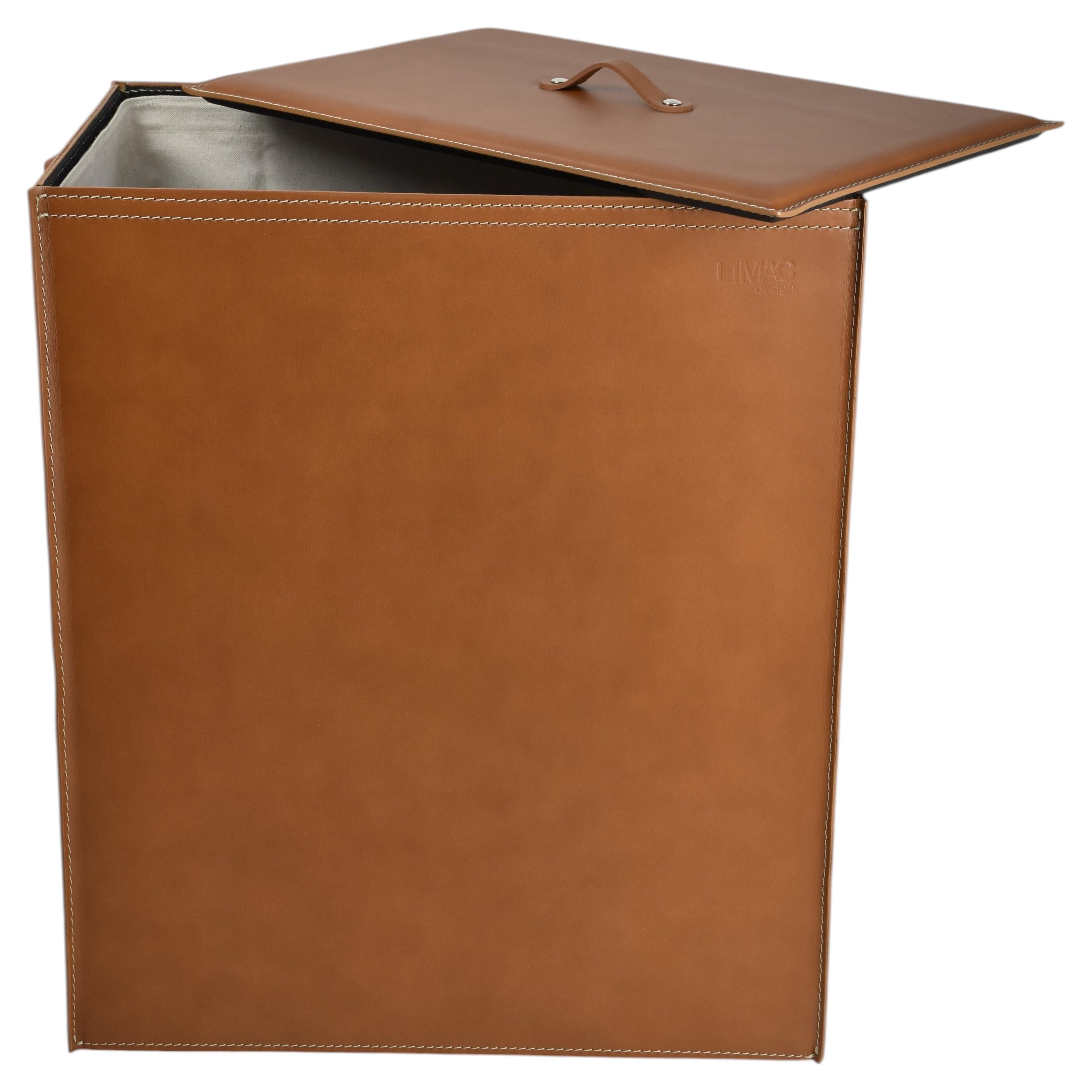 Minimal Laundry Basket by Limac Design in Regenerated Leather PETER Standard