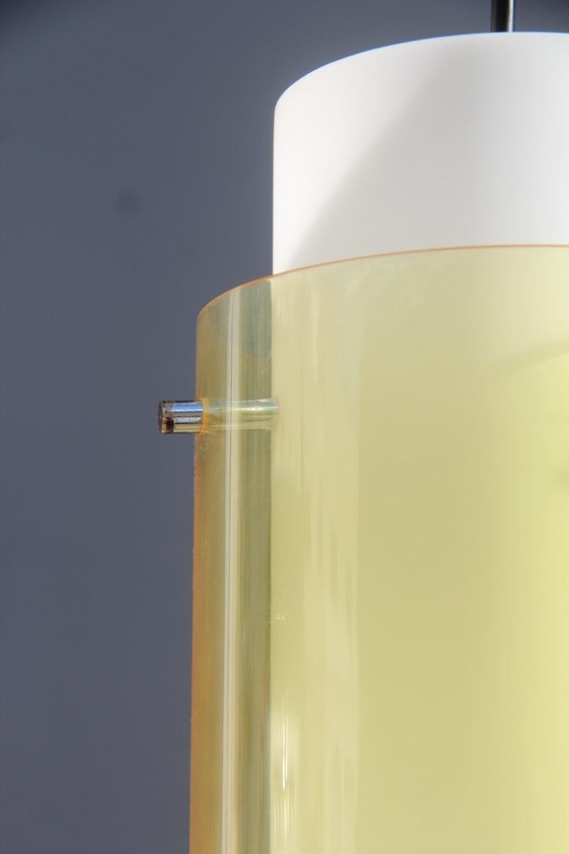 Minimal Lighting Guzzini Design, 1960s Italian Sculpture Yellow Color White 2