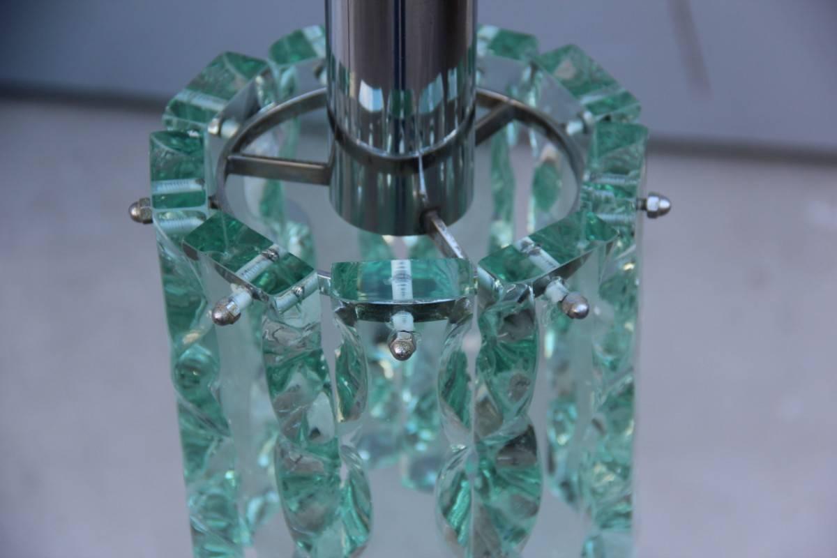 Mid-Century Modern Minimal Lighting Italian Design Midcentury Sculptural Crystal For Sale