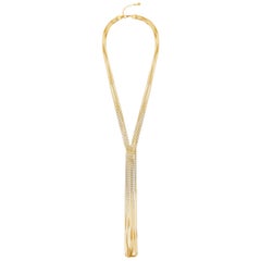  Necklace Lariat Minimal Long Box Chain Shiny 18K Gold-Plated Silver Greek 
