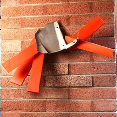 Escultura Minimalista de Metal y Madera Post-Minimal (Tablones Rojos) Susan Manspeizer 1988