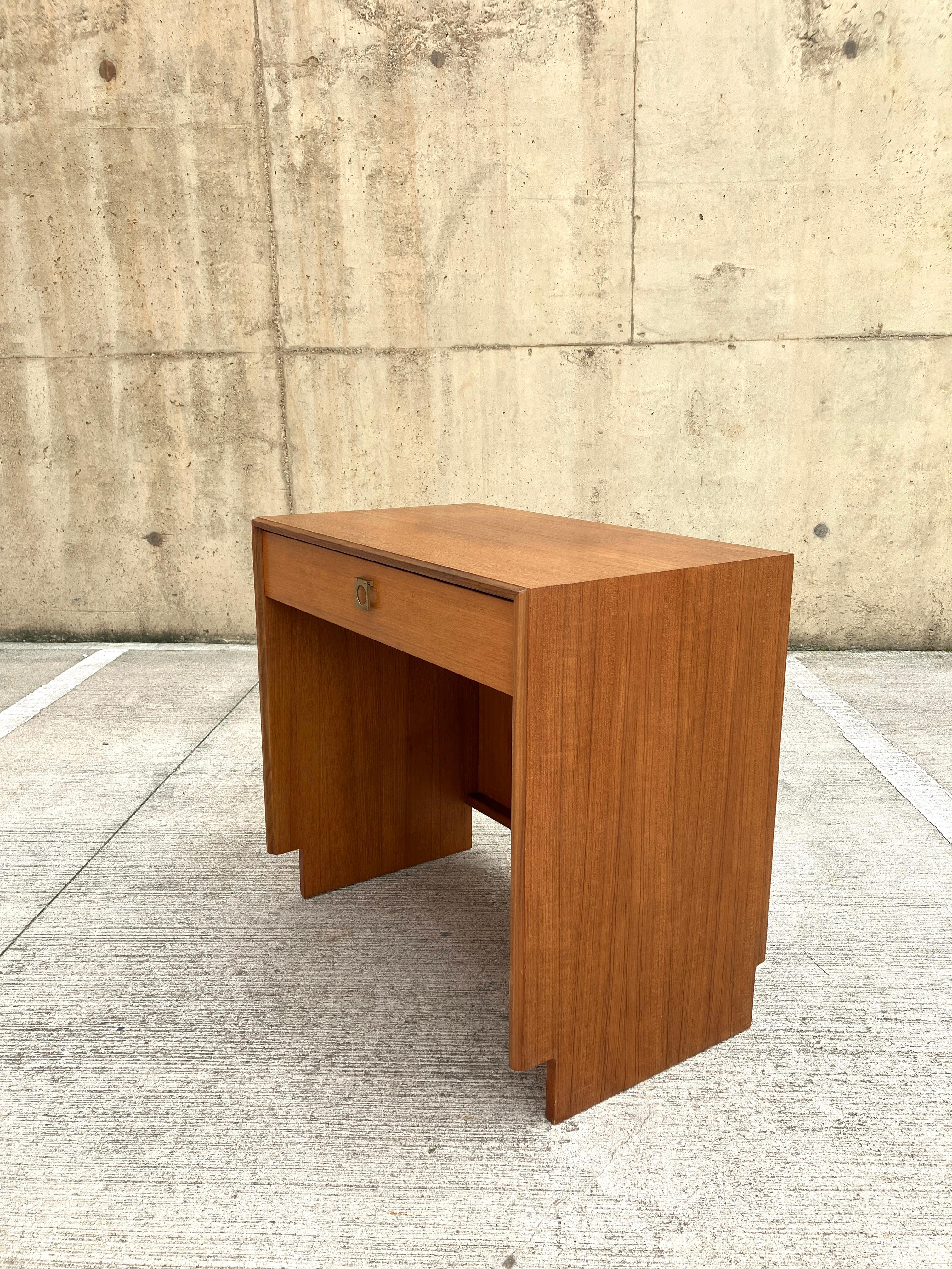 Minimal mid century desk / dressing table in Teak by G Plan Danish style For Sale 1