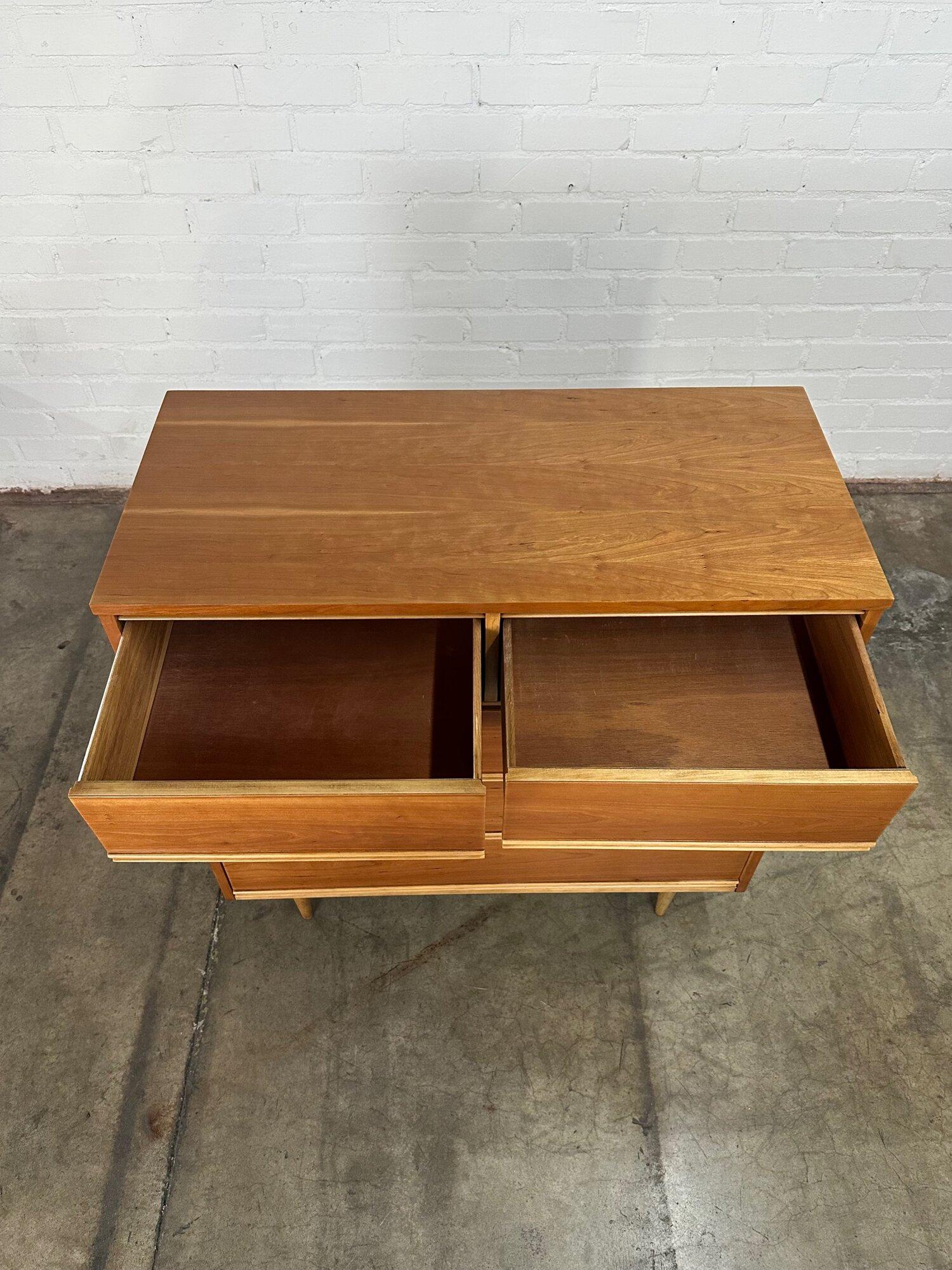 Minimal Mid Century Highboy Dresser In Good Condition For Sale In Los Angeles, CA