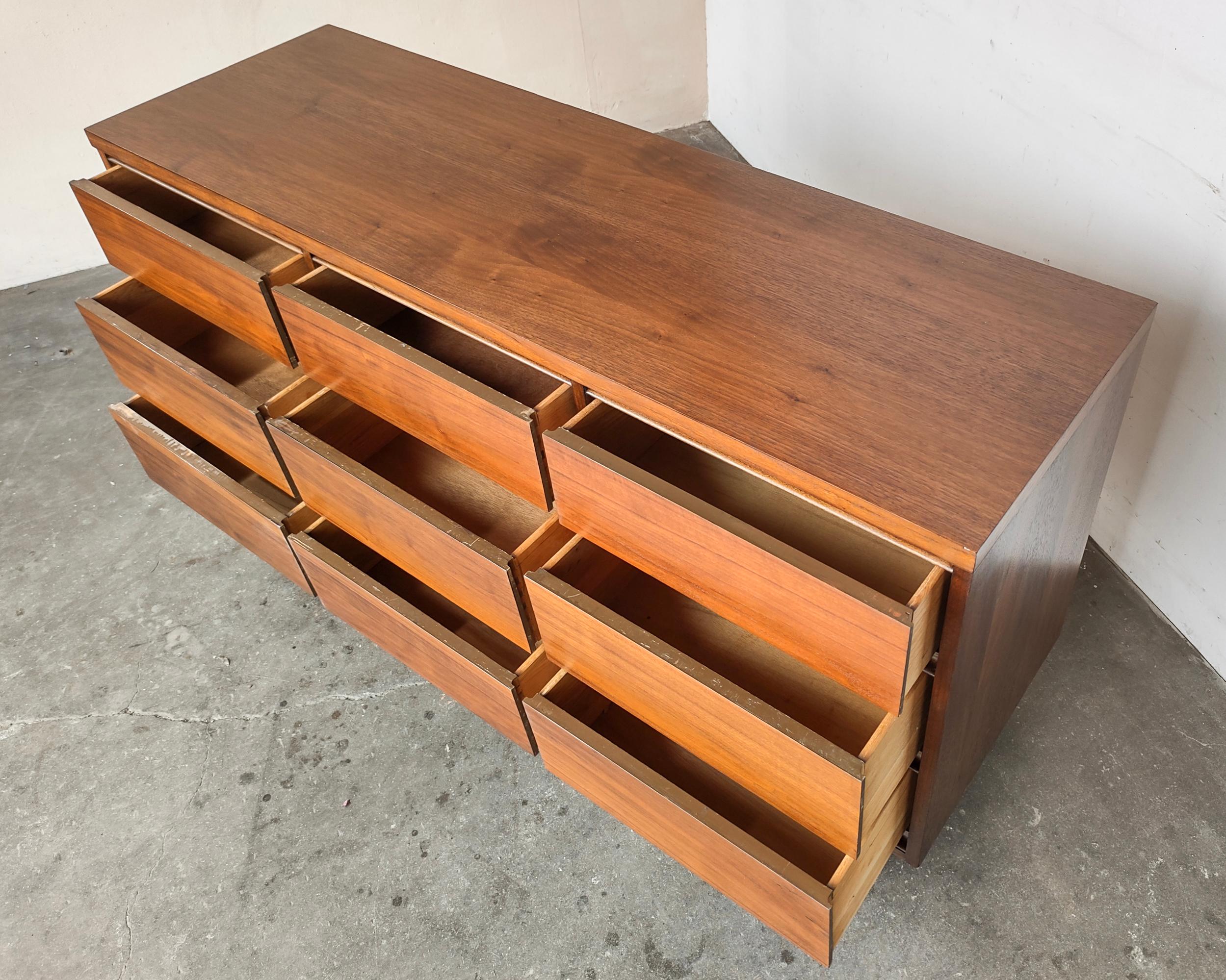 Minimal Mid-Century Modern Walnut Wood Lowboy Dresser, 1960s 4