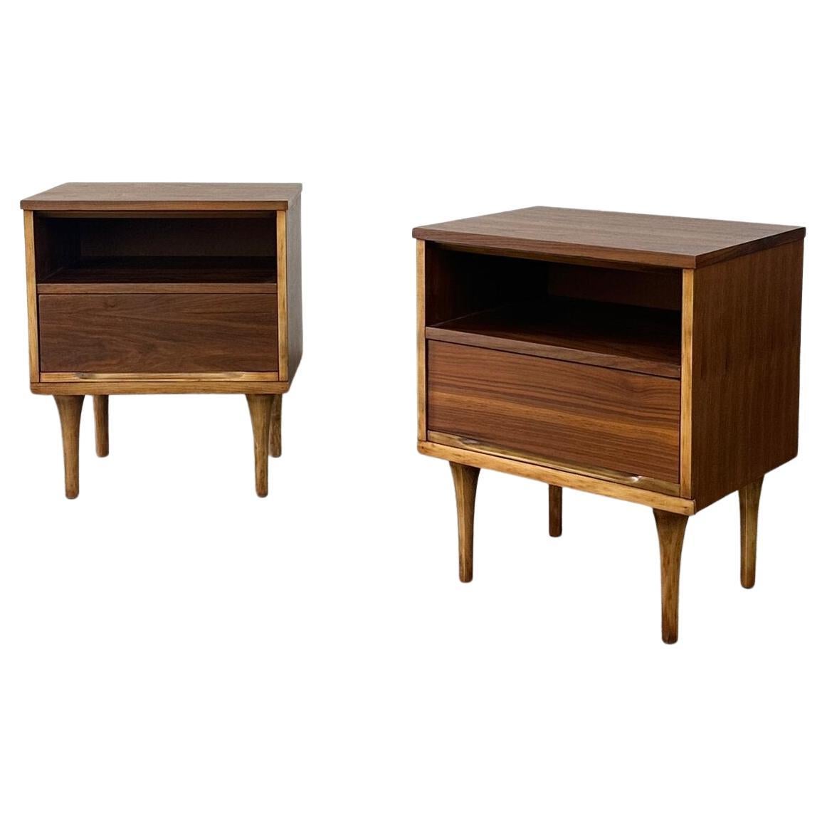 Minimal Midcentury Nightstands-Pair