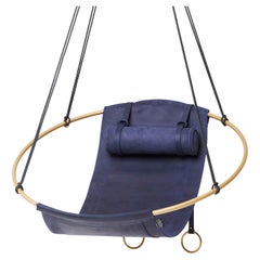 Fauteuil suspendu Minimal Modern 1 of a Kind Blue and Gold Sling