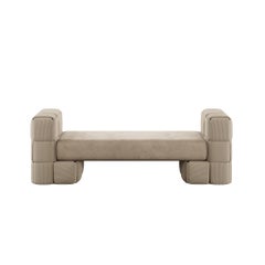 Minimal Modern Intrecciato Bench Cross-Banded Braided Beige Corduroy