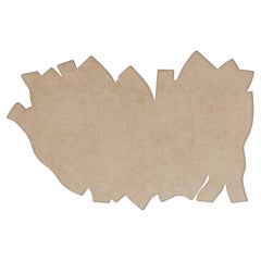 Minimal Modern Irregular Shaped Beige Rug with Hand-Tufted Neutral Shade