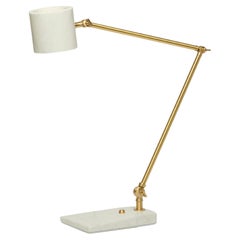 Minimal Modern Italian "Flamingo" table lamp, in white marble