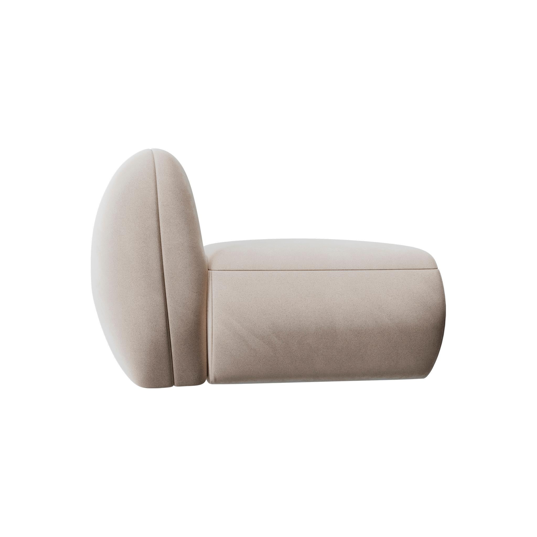 Minimal Modern L-Form Weiß Samt Modular Plüsch Sektional Sofa Drei Sitzplätze im Zustand „Neu“ im Angebot in Porto, PT