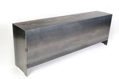 Minimal Modern Raw Steel and Reclaimed Fir Mudroom Bench