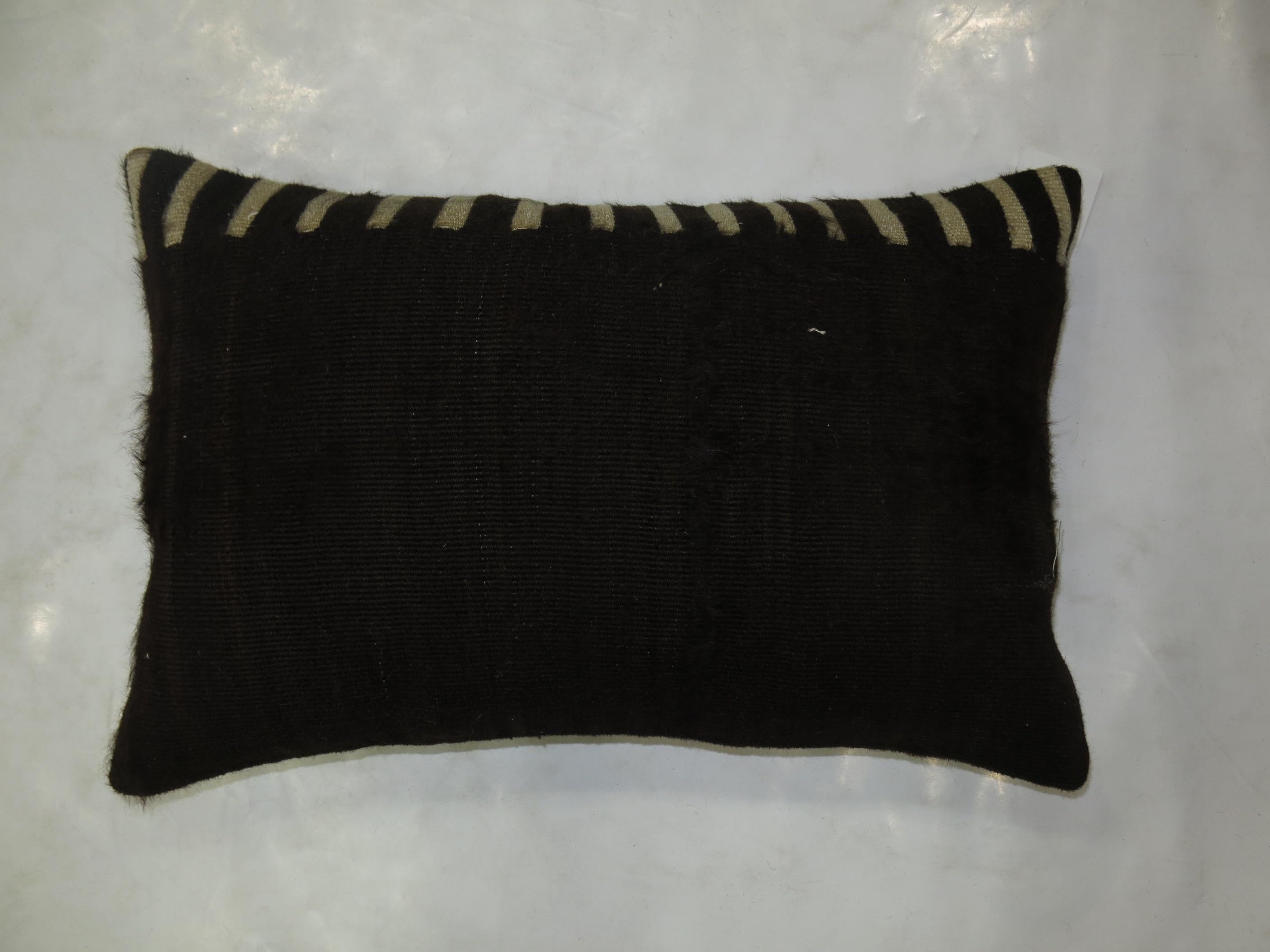 Minimal Mohair Lumbar Size Rug Pillow In Good Condition For Sale In New York, NY