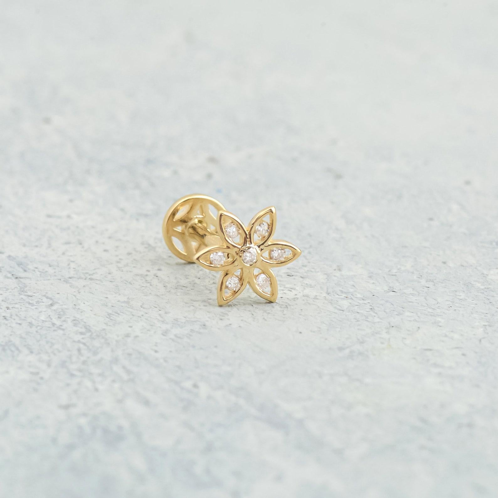 Minimalistischer minimalistischer Tragus-Ohrring aus Moissanit mit Schraubverschluss 925 aus Sterlingsilber für Damen 4