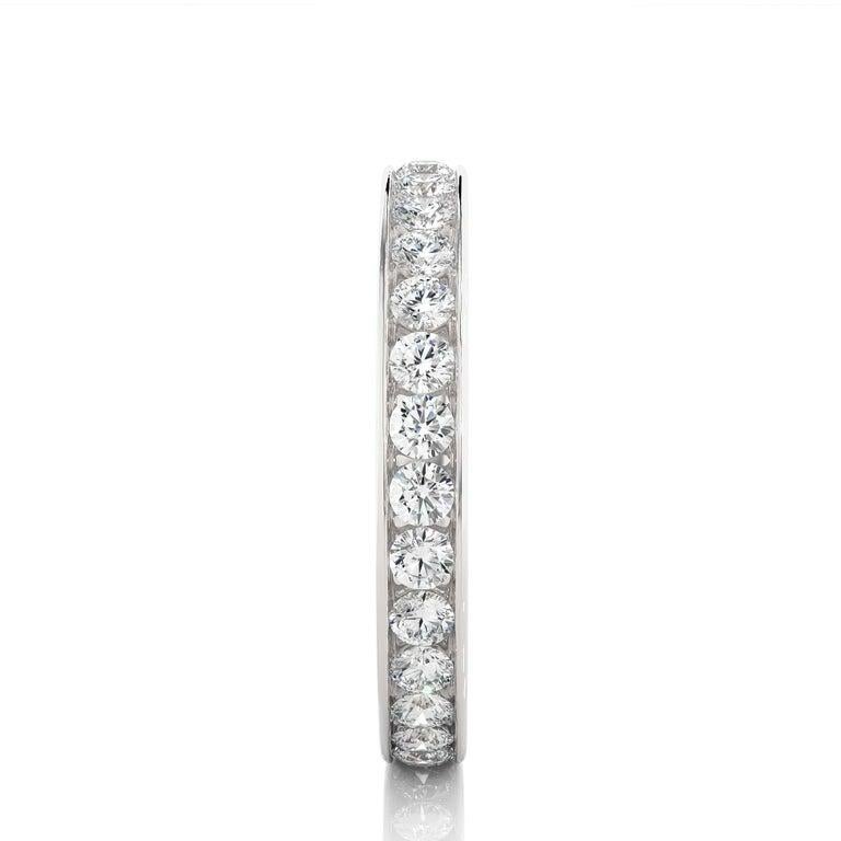 For Sale:  Minimal Moissanite Stackable Band Ring in Anniversary Present Gift in 925 Silver 8