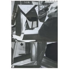 Minimal Monochrome Original Hand Crafted Collage Photomontage Mixed-Media
