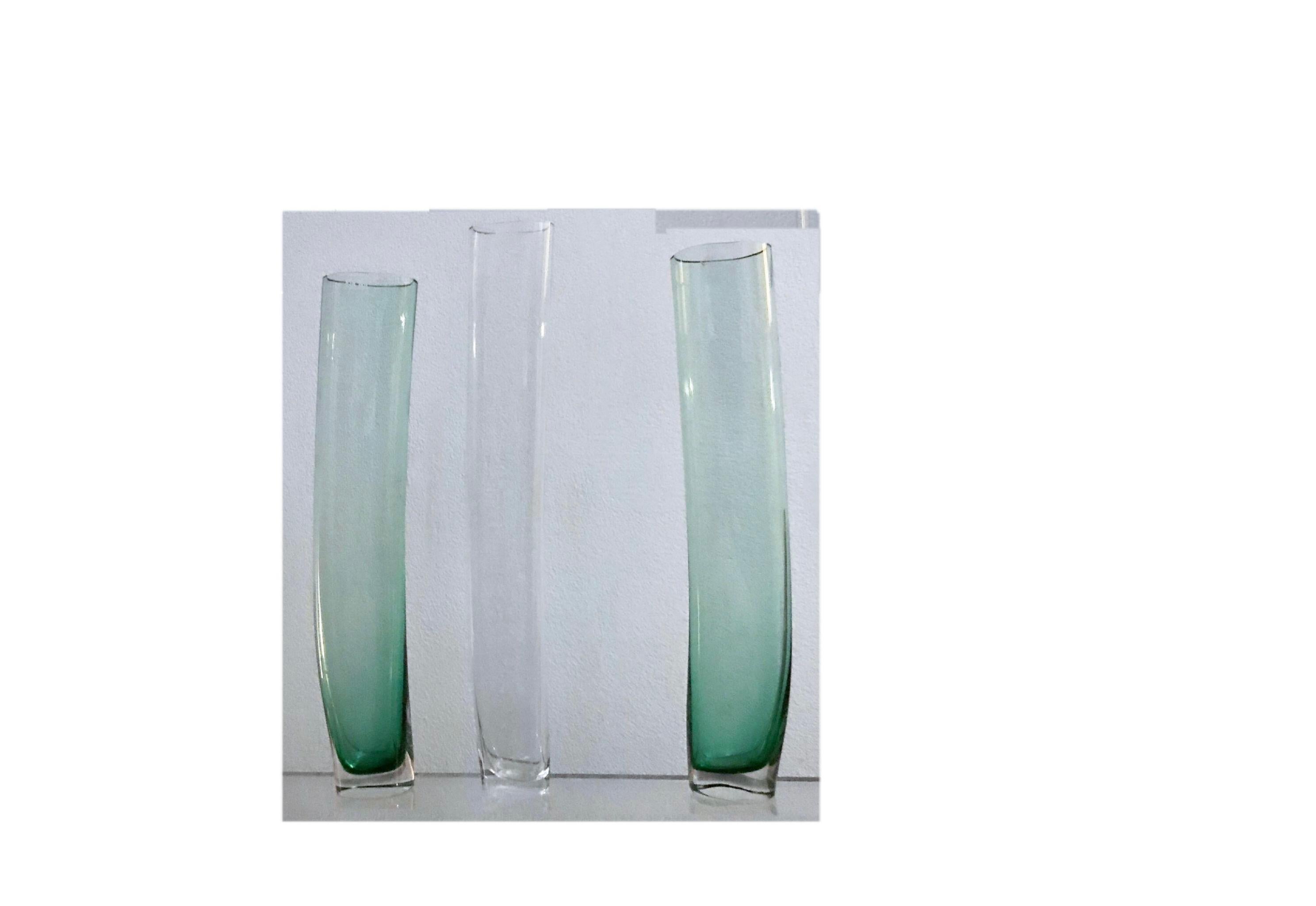 green art glass vase