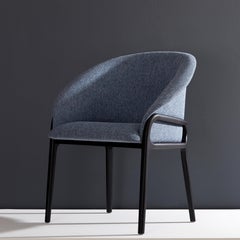 Minimal Organic Chair in Solid Wood, Upholstered Seating