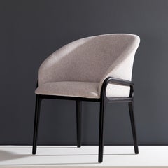 Minimal Organic Chair in Solid Wood, Upholstered Seating