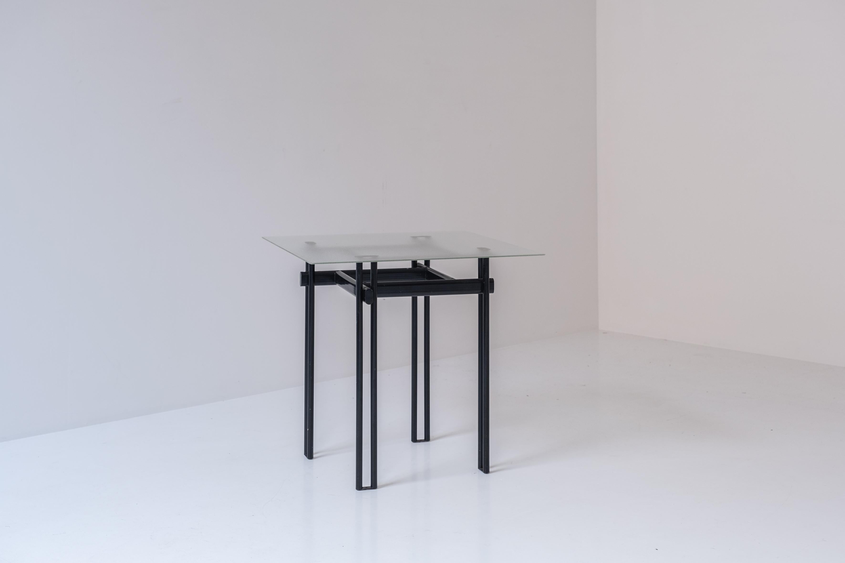 Late 20th Century Minimal Pair of Identical Side Tables from Belgium, 1980s For Sale