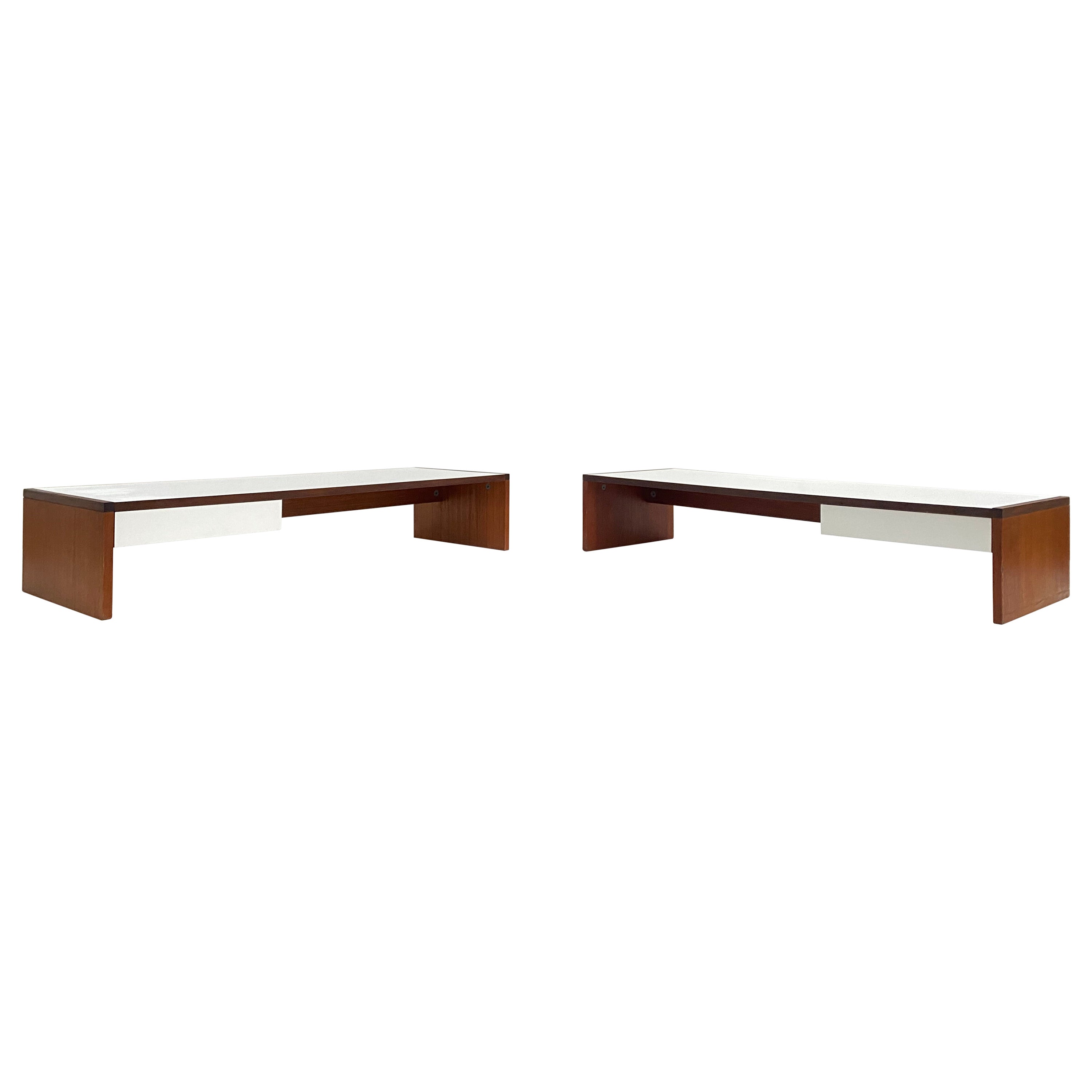 Paire de repose-pieds minimalistes de Cees Braakman pour Pastoe, Pays-Bas, années 1960 en vente