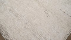 Minimal Patterned Neutral Hand Knotted Wool Rug 12'5''x15'4''