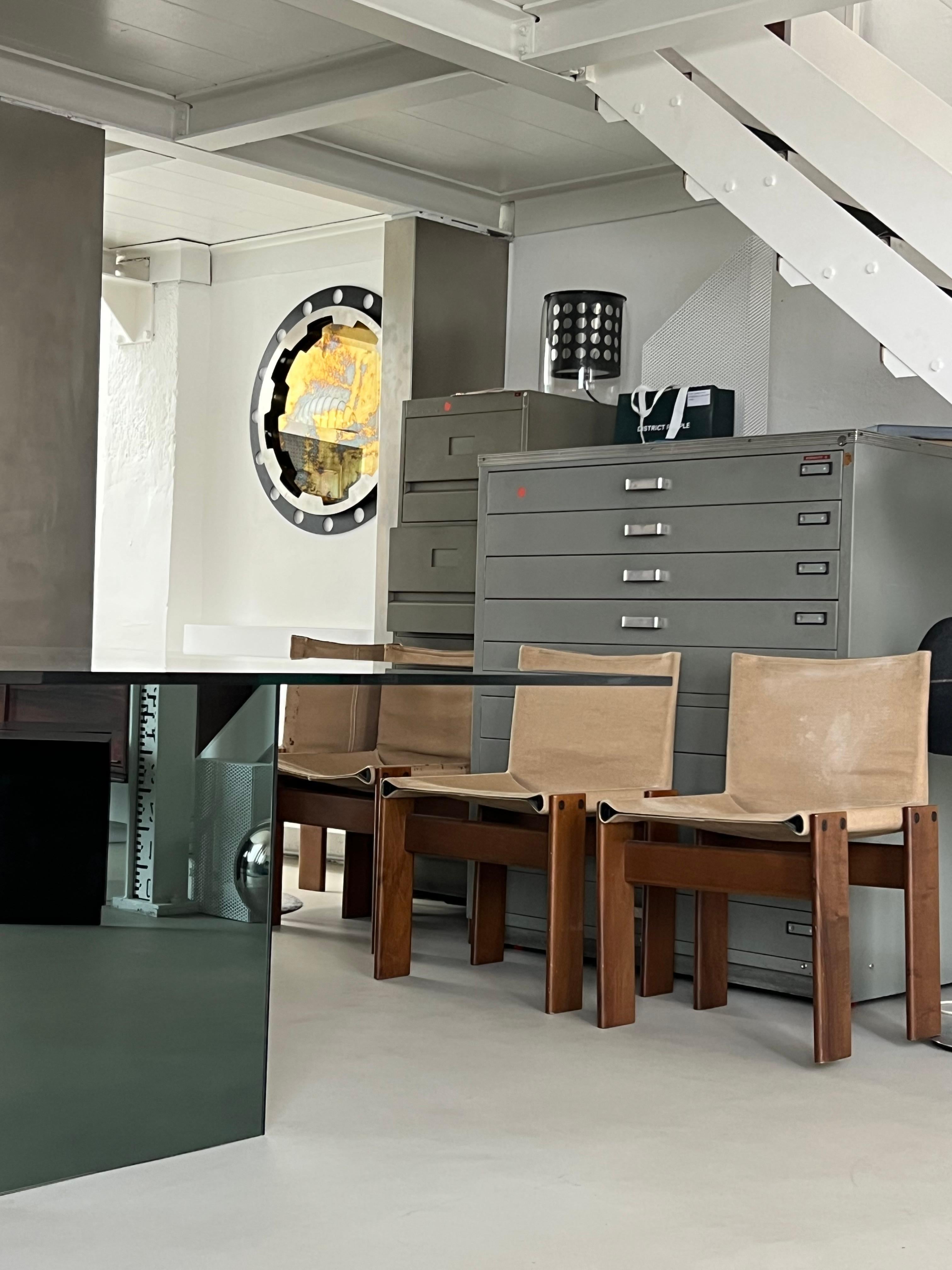 Minimal retro Mirror and chrystal square dining table by Nanda Vigo for Acerbis 2