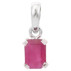 Minimal Ruby Birthstone Pendant Crafted in Sterling Silver for Her