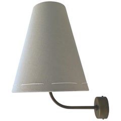  J 160 Wall Light by Wende Reid - Minimal Rustic Hand-stitched Linen and Brass