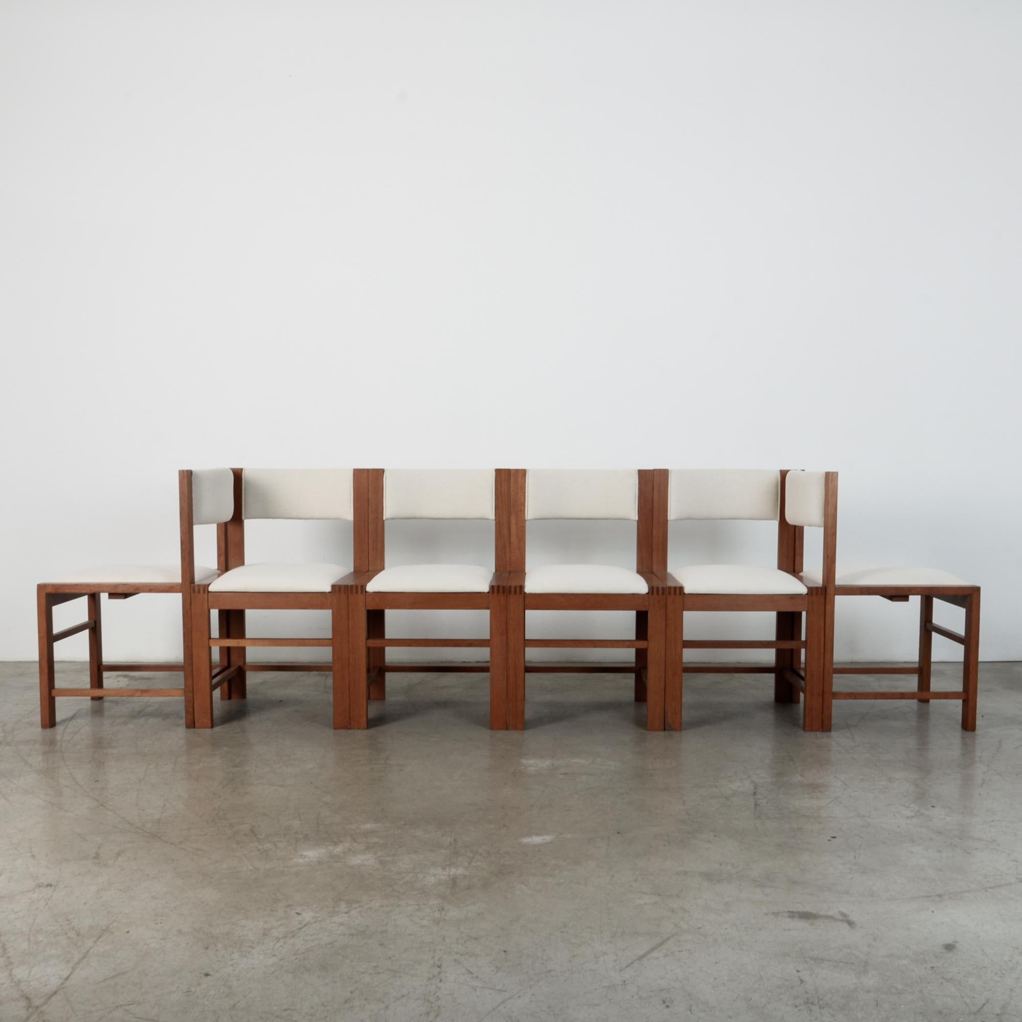 Scandinavian Modern Minimal Scandinavian Teak Dining Chairs, Set of Six