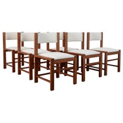 Minimal Scandinavian Teak Dining Chairs, Set of Six