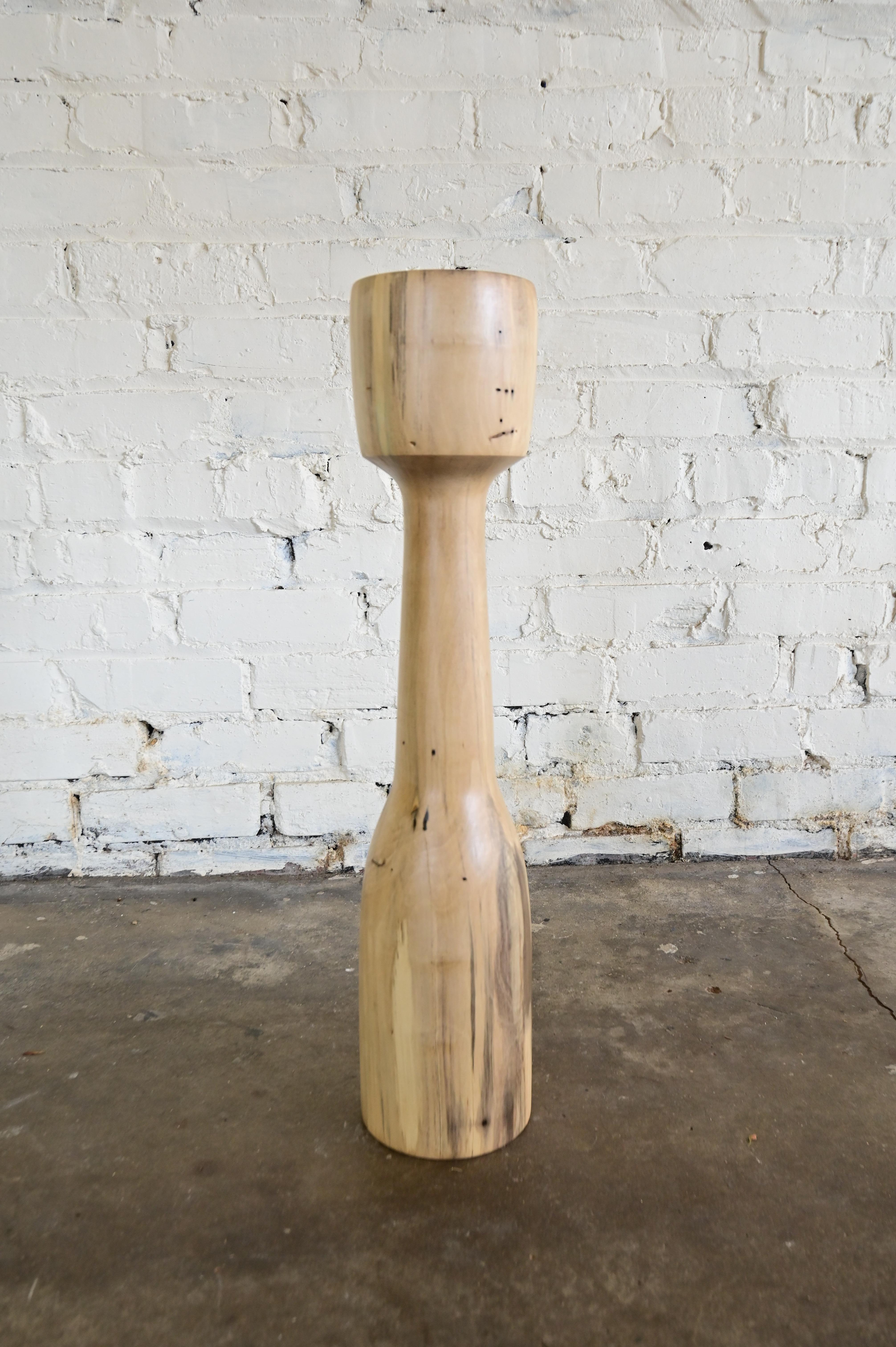 Minimal Sculpted Wooden Floor Vase For Sale 7