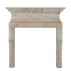 Minimal Sculptural French Limestone Fireplace Design for Luxury Living -