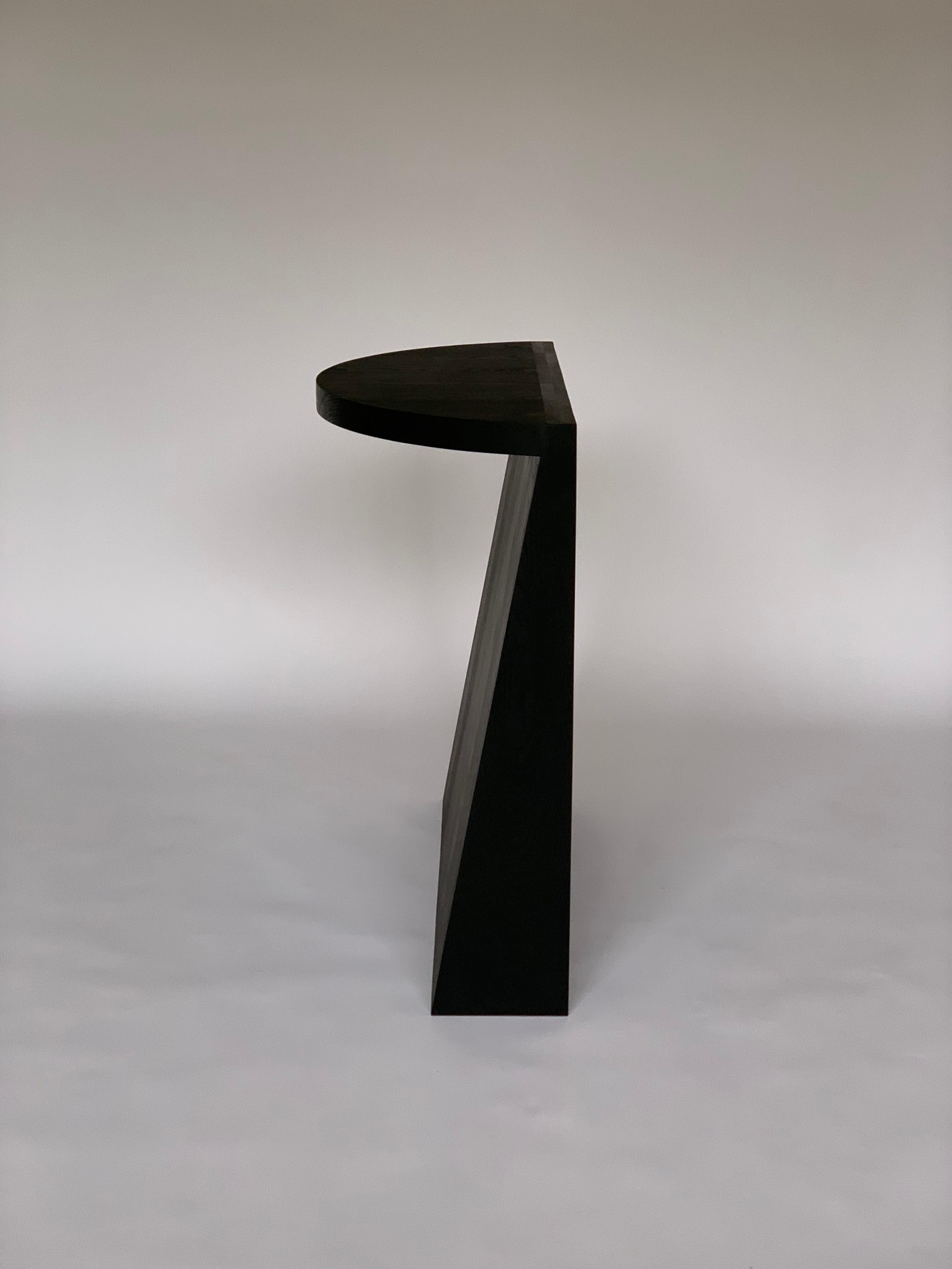 Minimal Sculptural Geometric Black Dyed Ash Wood Console Table by Campagna 2