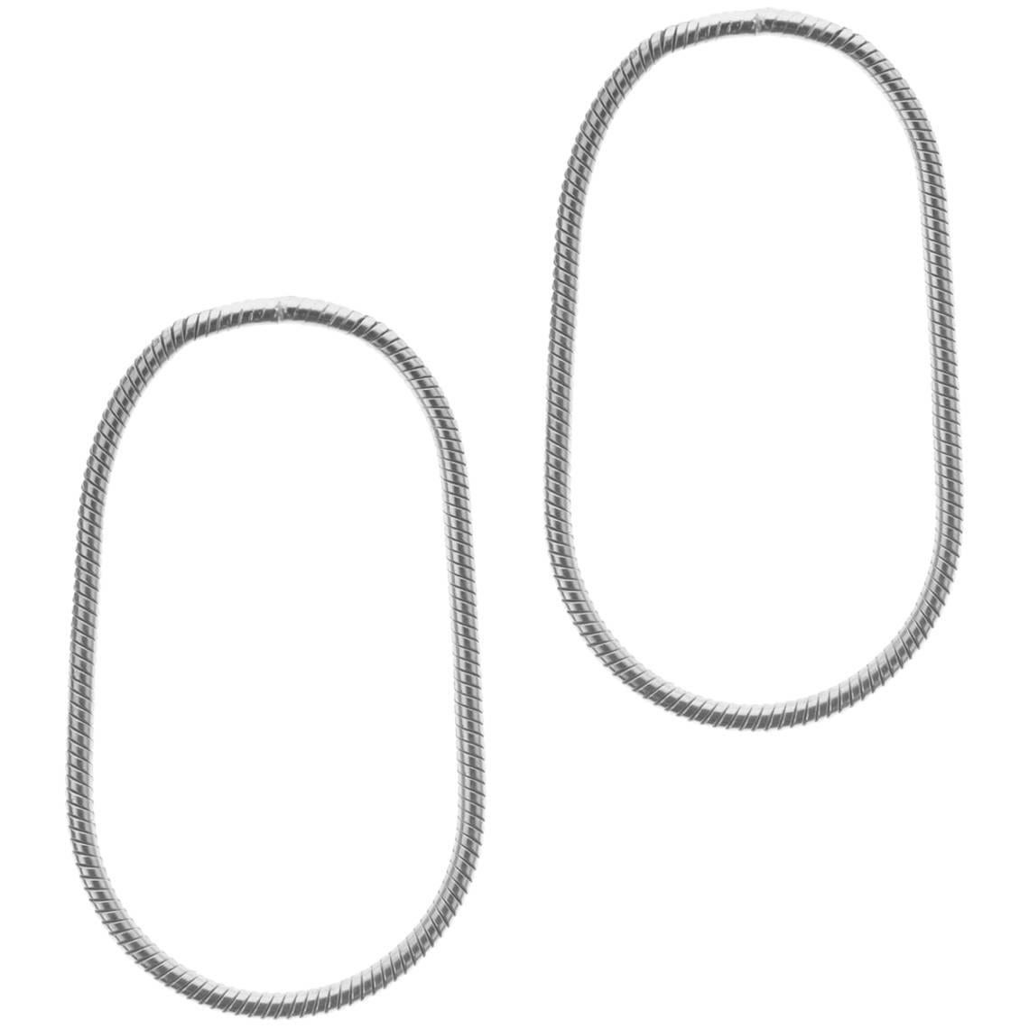 Minimal Snake Chain Sterling Silver Small Hoop Shape Greek Earrings For Sale