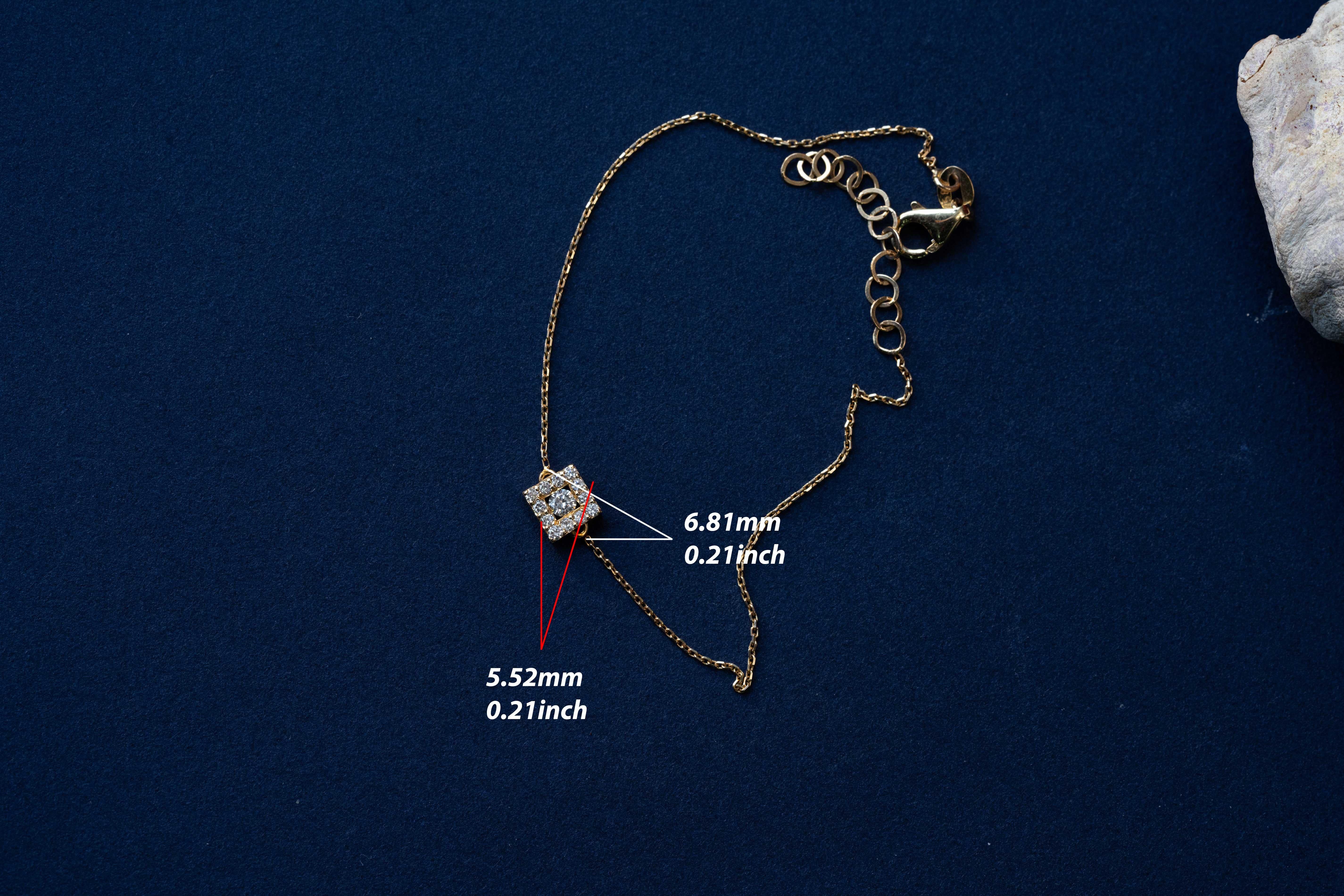 Bracciale quadrato minimal con diamanti In condizioni Nuovo in vendita a Fatih, 34