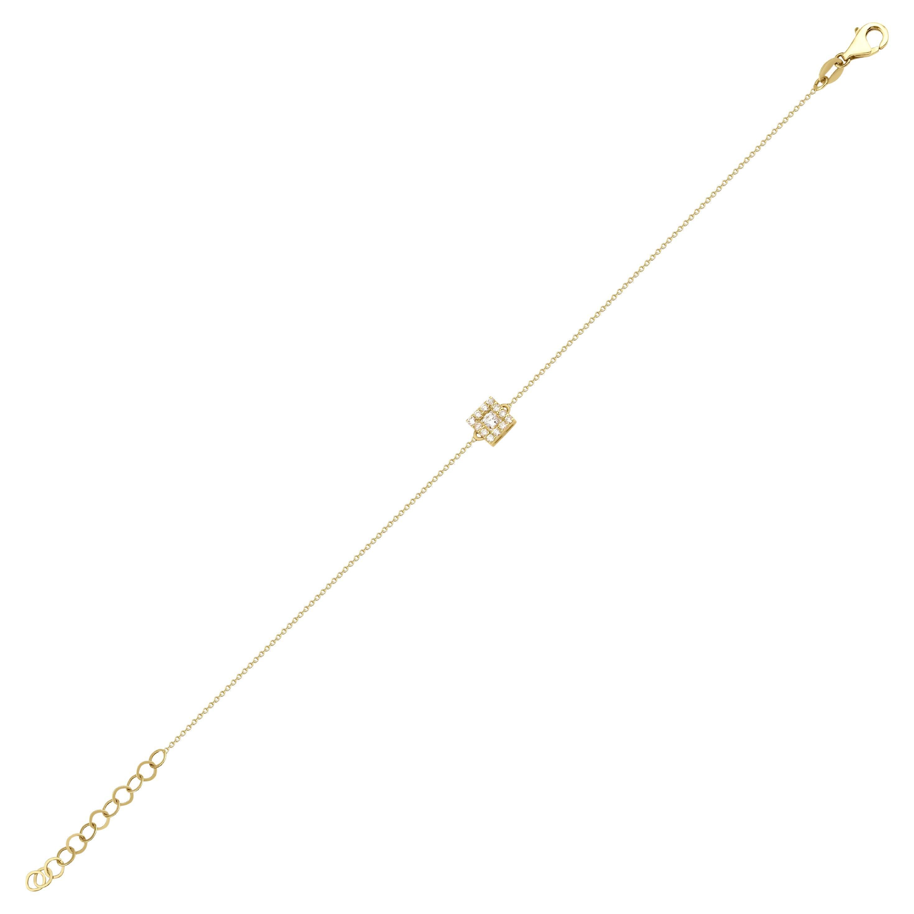 Bracciale quadrato minimal con diamanti
