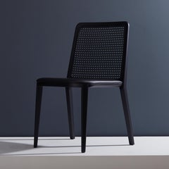 Minimal Style, Solid Wood Chair, Leather or Textile Seating, Caning Backboard