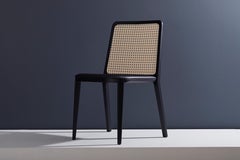 Minimal Style, Solid Wood Chair, Leather or Textile Seating, Caning Backboard