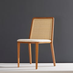 Minimal Style, Solid Wood Chair, Special Textile Seating, Caning Backboard