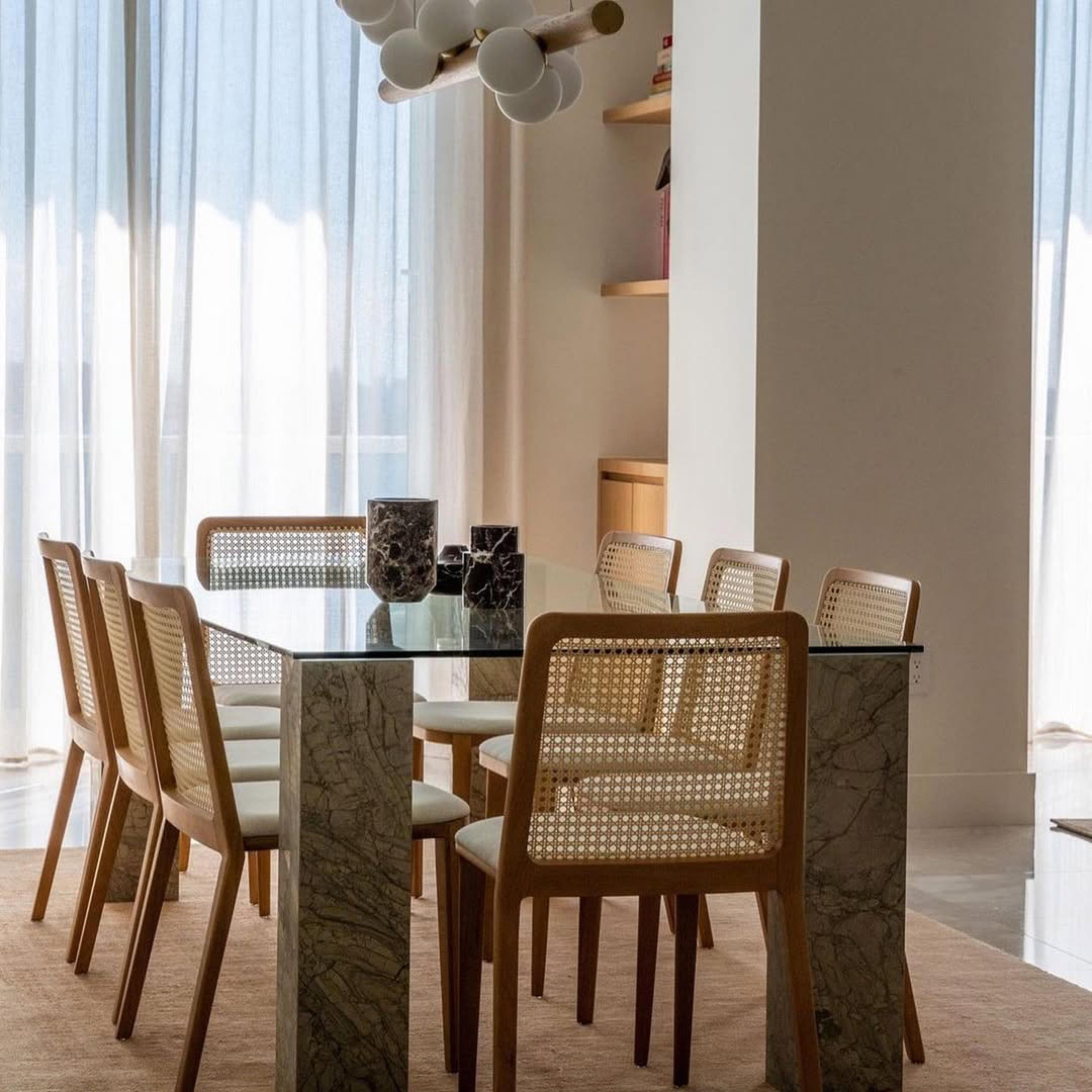 Chaise en bois massif, textiles ou sièges en cuir de style minimaliste, panneau arrière en rotin en vente 3