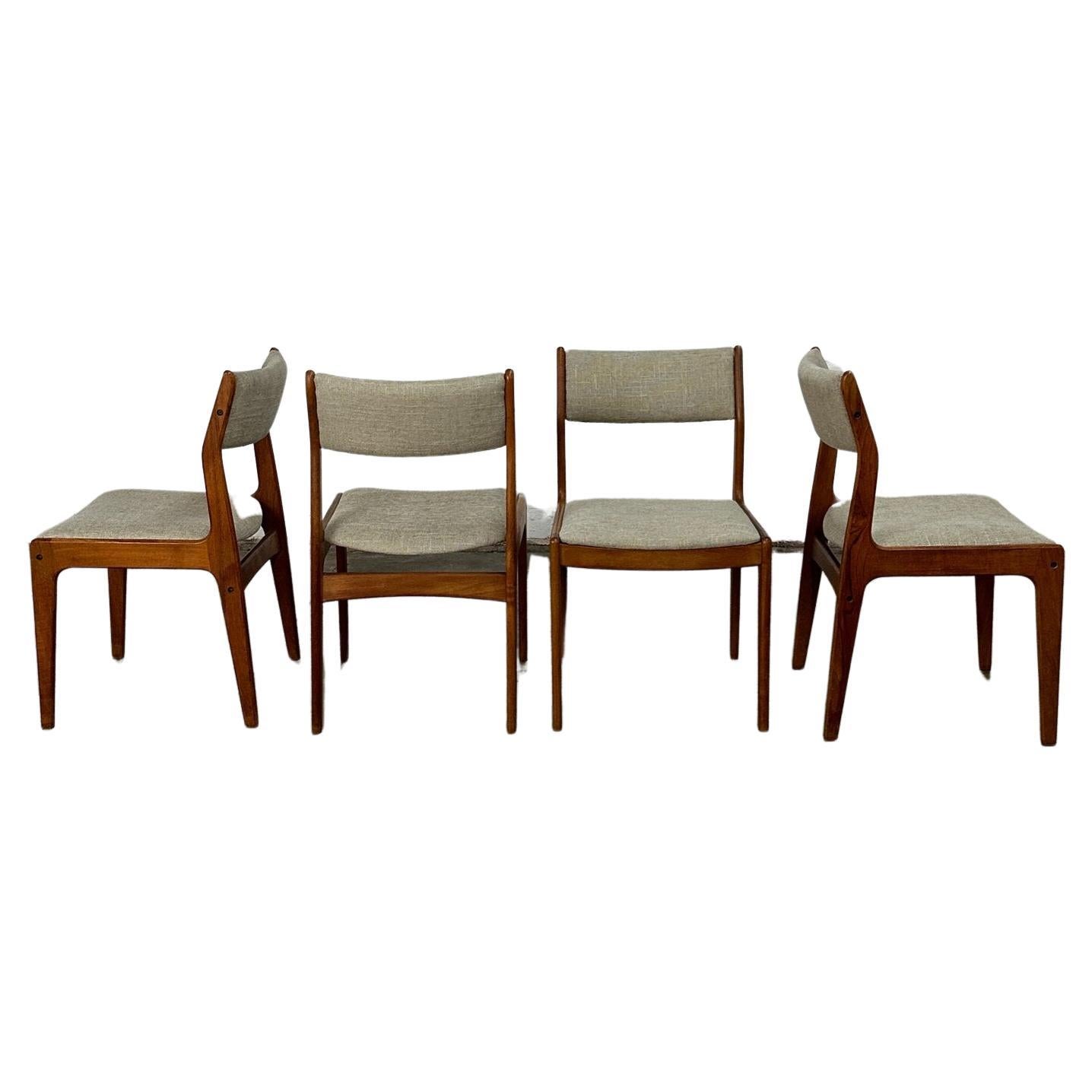 Minimal Teak dining chairs-set of four For Sale