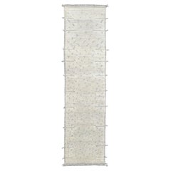 Minimal Textured  Neutral Wool Runner  2'8''x10'3''