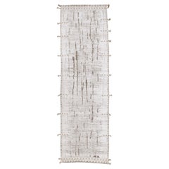 Minimal Textured Neutral Wool Runner 3'2''x10'4''