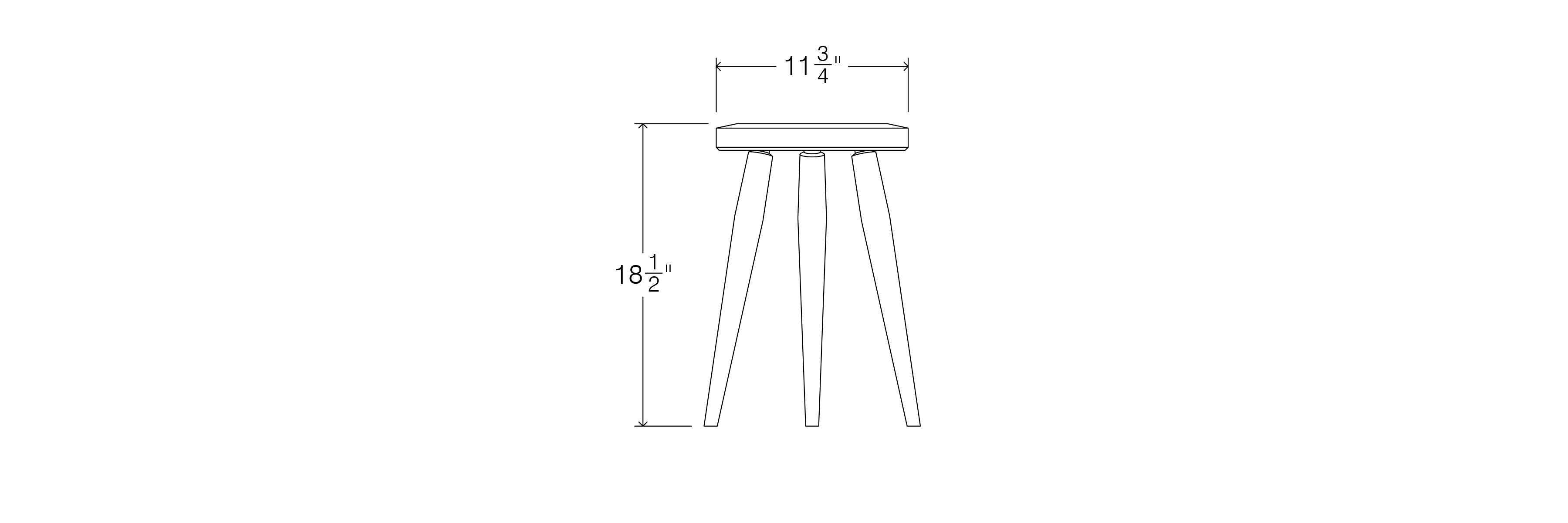 Canadian Minimal Three-Legged Stool in Black Cherry by Coolican & Company For Sale